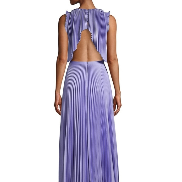 NWT $795 Flor et. al James Pleated Backless Gown - Picture 3 of 6
